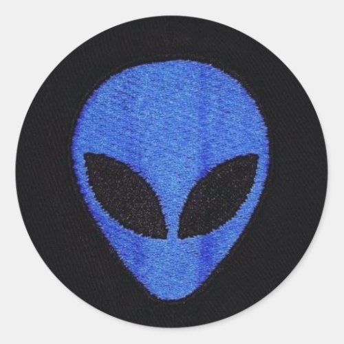 Blue Alien face stickers
