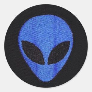 Blue Alien face stickers