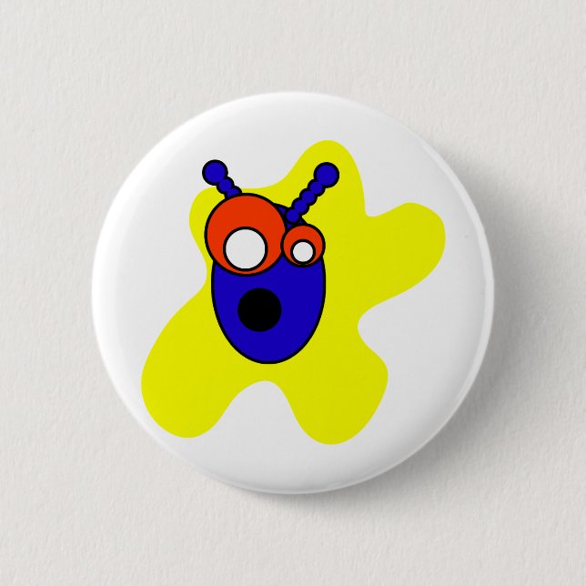 Blue Alien Head Button (Front)