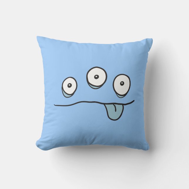 Blue Alien Monster Cushion (Front)