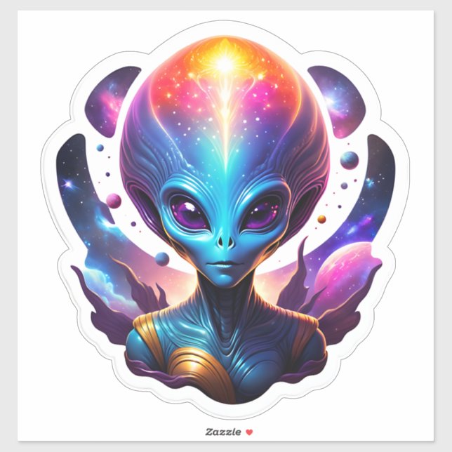 Blue Alien Sticker (Sheet)