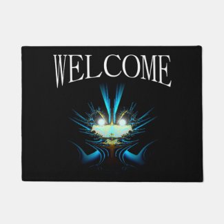 Blue Alien Welcome Doormat