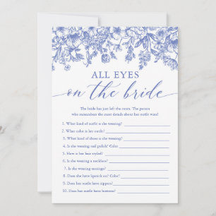 Blue All Eyes On The Bride Bridal Shower Game Invitation