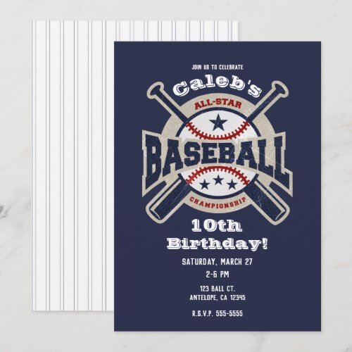 Blue All Star Sport Baseball Birthday Party