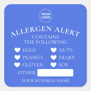 Blue Allergy Alert Bakery Cake Bread Food Sticker