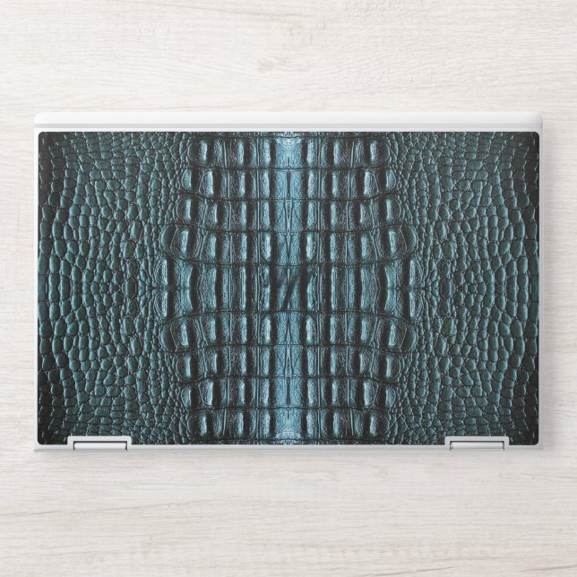Blue Alligator Leather  HP Laptop Skin (Front)