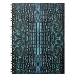 Blue Alligator Leather Textured Pattern Notebook