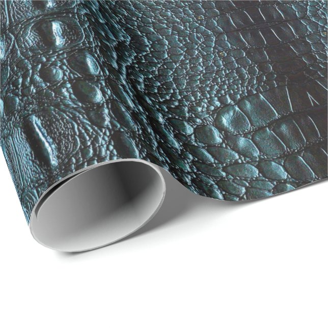 Blue Alligator Leather  Wrapping Paper (Roll Corner)