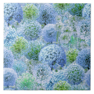 Blue Alliums Ceramic Tile