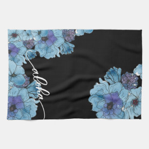 Blue Aloha Floral Kitchen Towel