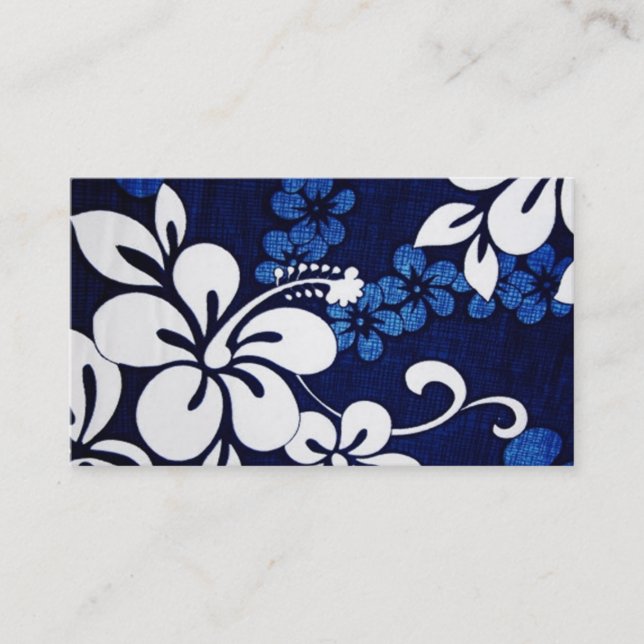 Blue Aloha Hawaii Flowers Business Card (Front)