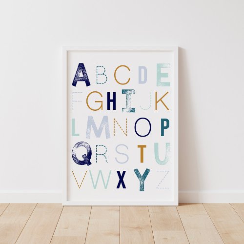 Blue Alphabet Boy Nursery Decor