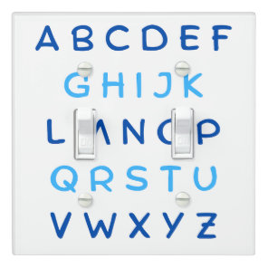 Blue Alphabet Capital Letters Teacher Kids Room Light Switch Cover