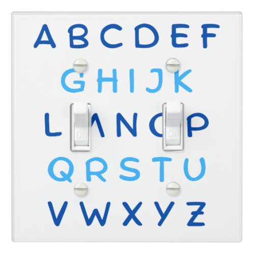 Blue Alphabet Capital Letters Teacher Kids Room Light Switch Cover