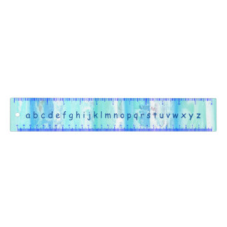 Blue Alphabet Letters Abstract Treescape 12 Inch Ruler