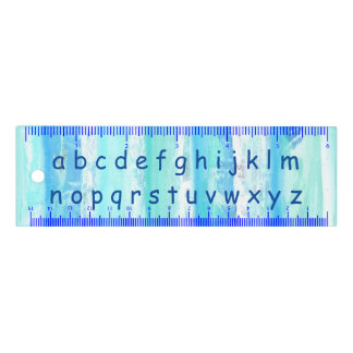 Blue Alphabet Letters Abstract Treescape 6 Inch Ruler