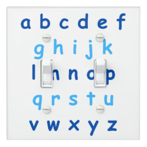 Blue Alphabet Lowercase Letters Teacher Kids Room Light Switch Cover