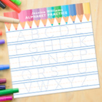 Blue Alphabet Tracing Dry Erase Board