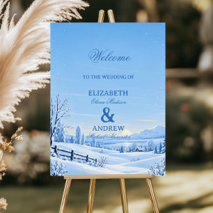 Blue Alpine Snowfall Winter Serenity Foam Board