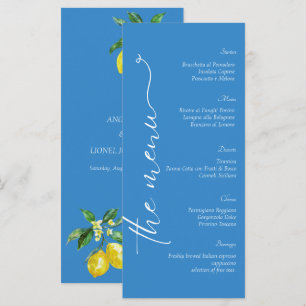 Blue Amalfi Coast Lemon Italy Wedding Menu