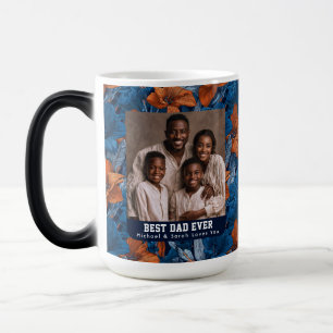 Blue Amaryllis Floral Best Cat Dad Retro Color Morph Mug