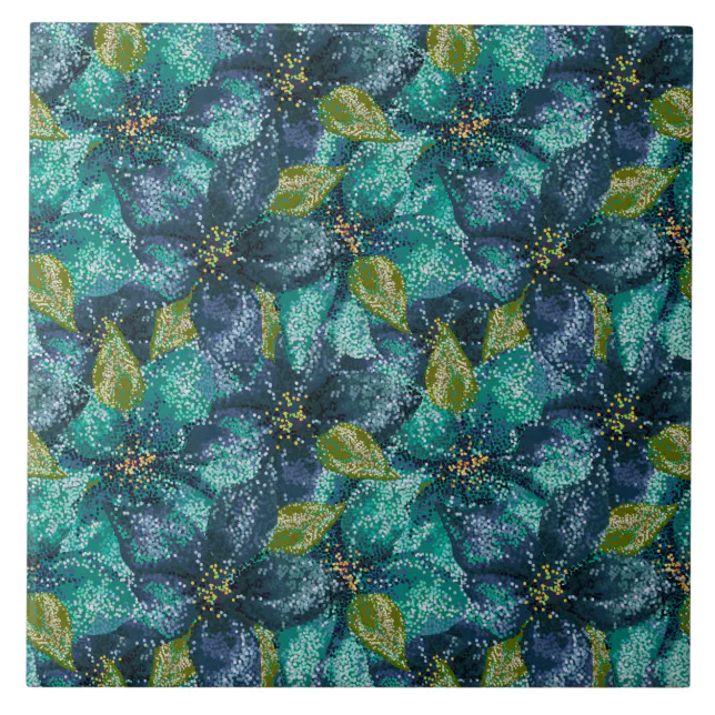 Tiled Phone Blue Amaryllis Flowers Ceramic Tile | Zazzle