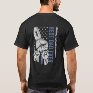 Blue American Flag Best Dad ever T-Shirt