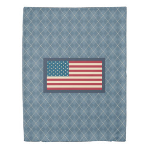 Blue American Flag Duvet Cover
