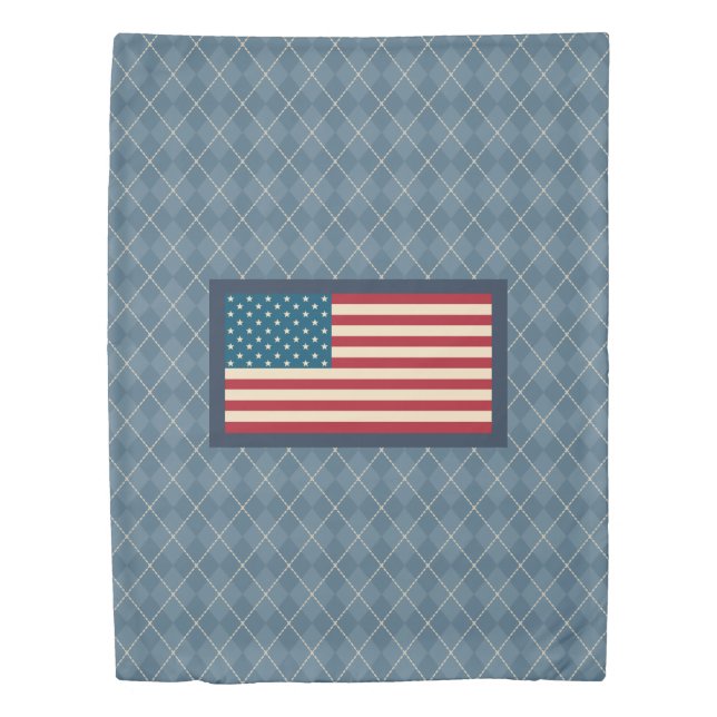 Blue American Flag Duvet Cover (Front)