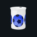 Blue American Soccer or Association Football Beverage Pitcher<br><div class="desc">Blue soccer ball. In American this outdoor sport is known as soccer. Where around the world it is known as football.  Contact Sandy at admin@giftsyoutreasure.com</div>