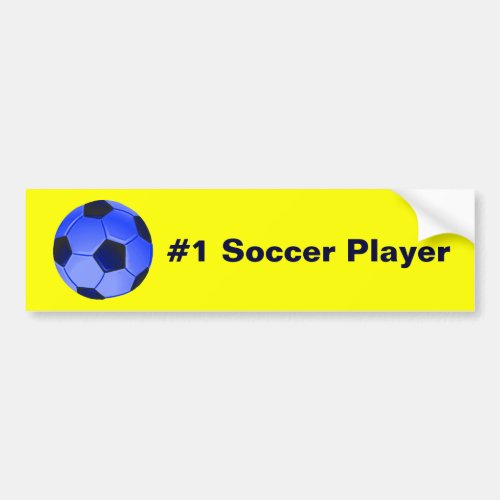 Blue American Soccer or Association Football Bumper Sticker
