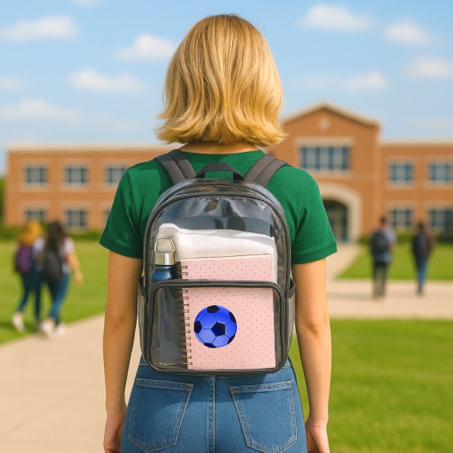 Blue American Soccer or Association Football Clear Backpack (Insitu (School))