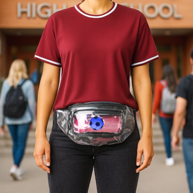 Blue American Soccer or Association Football Clear Fanny Pack (Insitu (School))
