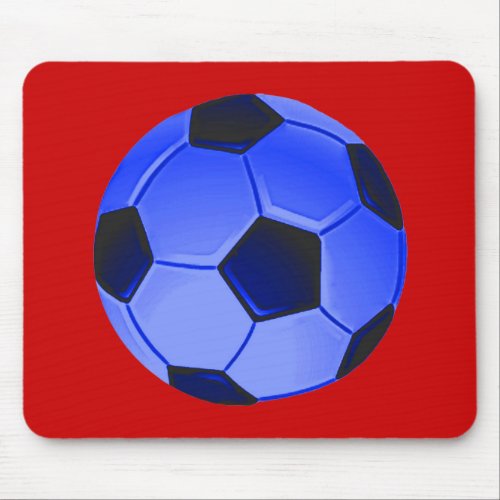 Blue American Soccer or Association Football Mouse Pad