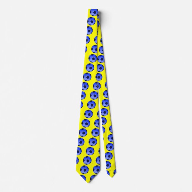 Blue American Soccer or Association Football Neck Tie (Front)