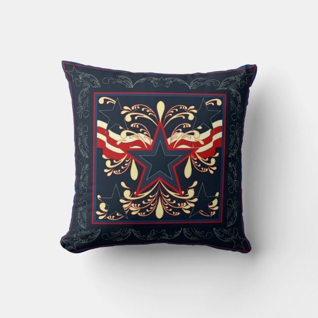 Blue Americana Pillow (Front)