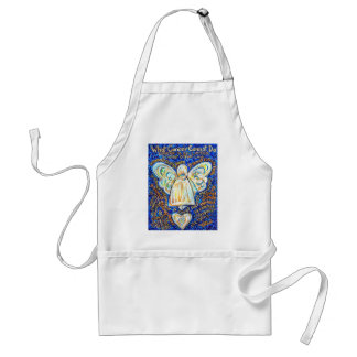 Blue &amp; Gold Cancer Angel - Large Adult Apron