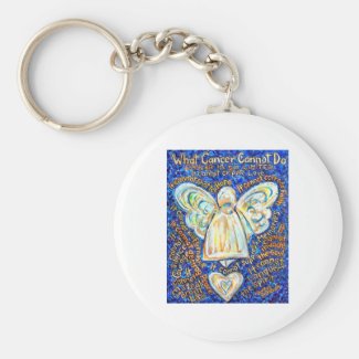 Blue &amp; Gold Cancer Angel - Large Keychain