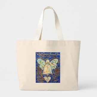 Blue &amp; Gold Cancer Angel - Large Large Tote Bag