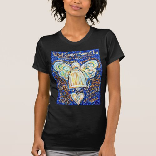 Blue amp Gold Cancer Angel _ Large T_Shirt