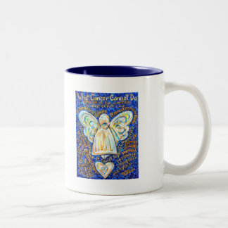 Blue &amp; Gold Cancer Angel - Large Two-Tone Coffee Mug