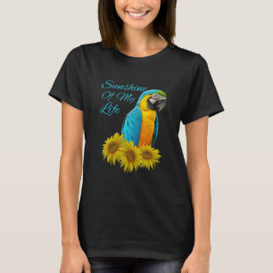 Blue & Gold Macaw Parrot Sunshine Sunflower T-Shirt