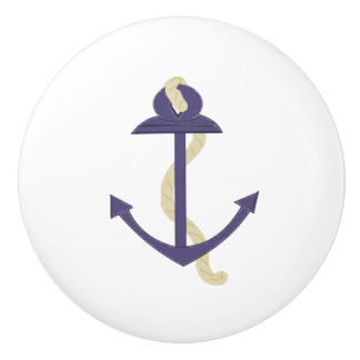 Blue Anchor Ceramic Knob