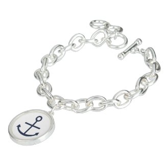Blue Anchor Charm Bracelet
