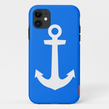 Blue Anchor Iphone Case by TSlaughterStudio at Zazzle