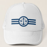 Blue Anchor Monogram Logo Hat at Zazzle