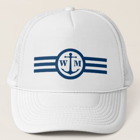 Blue Anchor Monogram Logo Hat