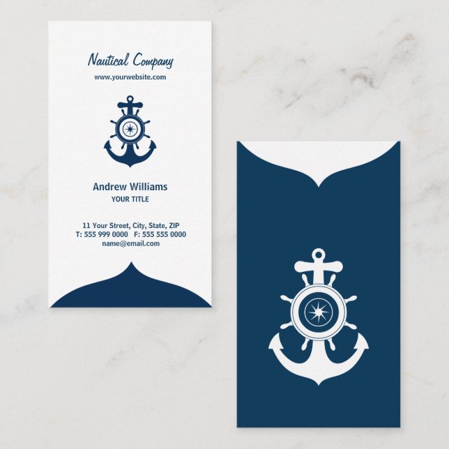 Blue Anchor Nautical business card (Front/Back)
