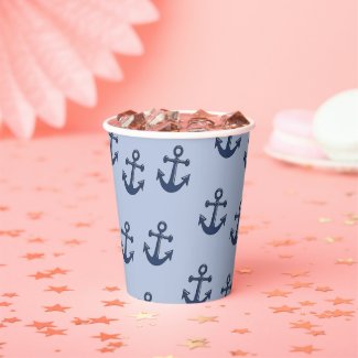 Blue anchor nautical pattern