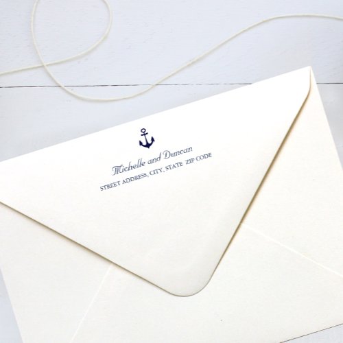 Blue Anchor Nautical Pre printed wedding  Envelope